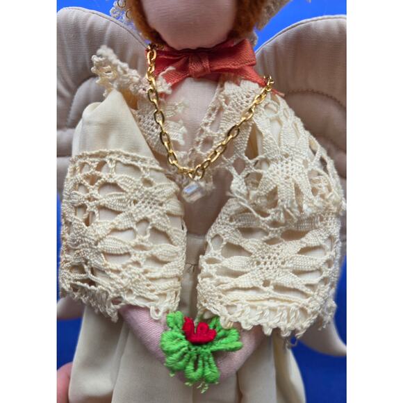 Vtg House Of Hatten Cloth Angel Christmas Tree Topper - Picture 2 of 5